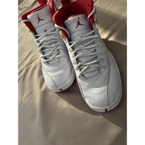 Jordan Air Jordan 12 Retro FIBA High Top Sneaker White Red Gold Leather 2019